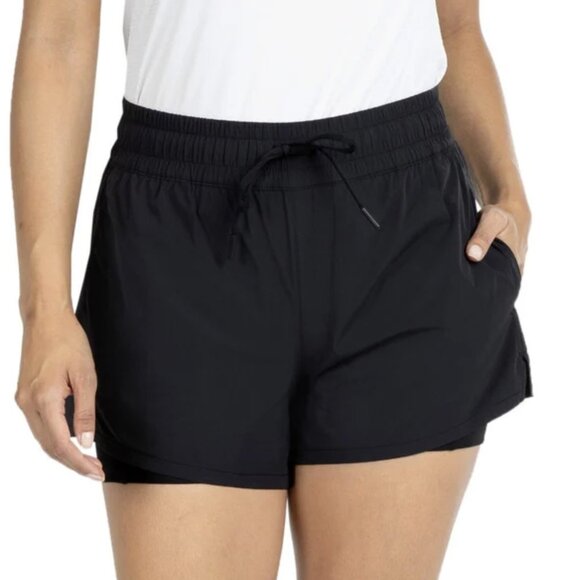 SPYDER Women's Athletic Running Shorts, Black, Built in Spandex Size Large - Picture 1 of 2